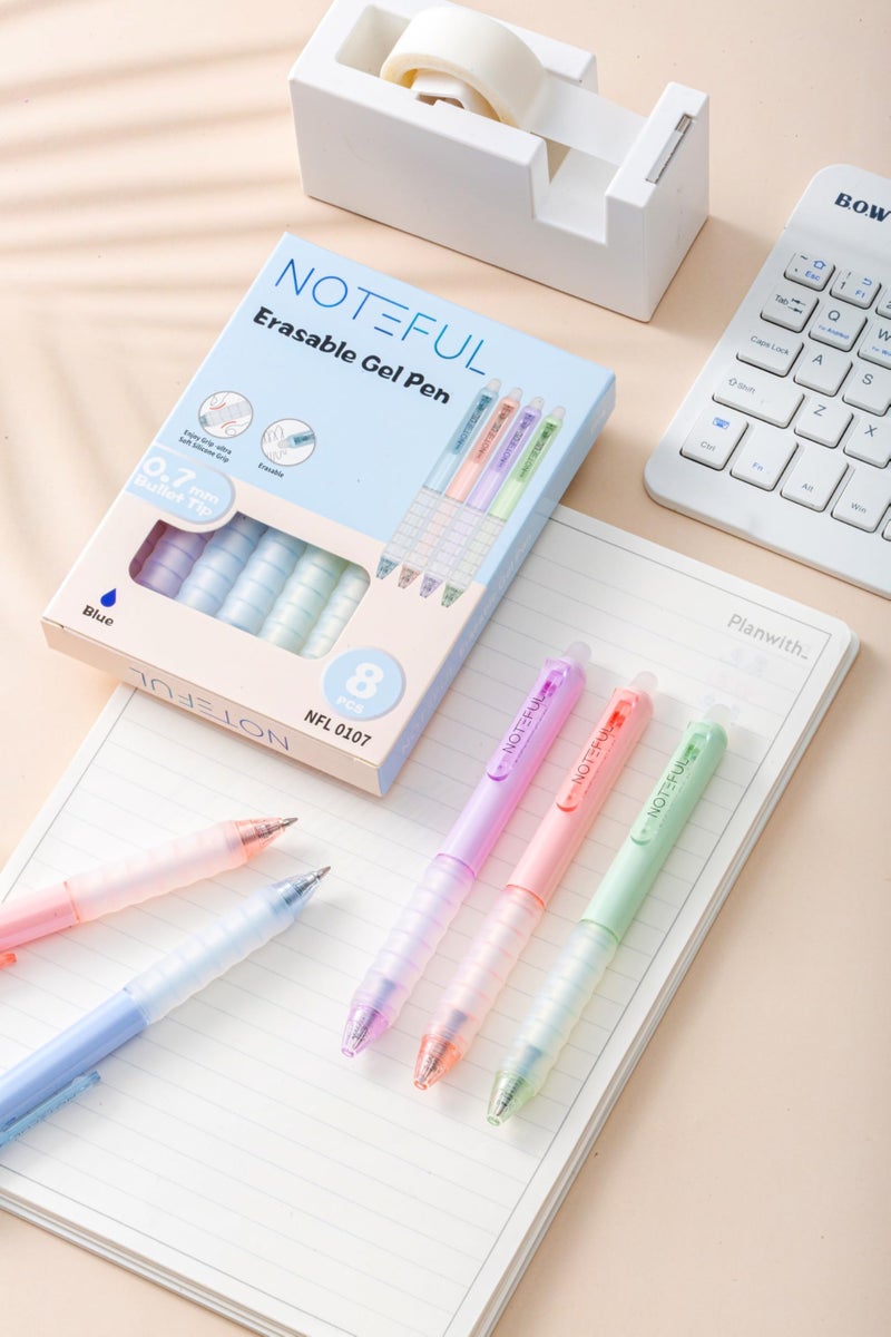 NOTEFUL Black Ink Erasable Gel Pens, 0.7mm Fine Point Retractable Click Gel Writing Pens, Clean Erase Quick Dry for School Notes & Journaling, Students & Teachers - Image 4