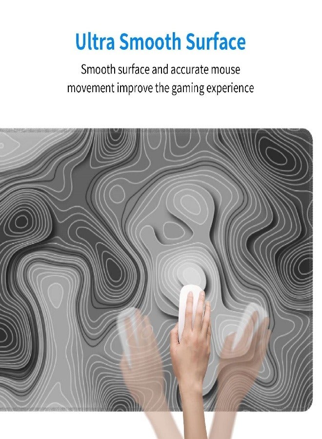 Extended Big Mouse Pad Large,90cm X 40cm X 0.3cm,XL Gaming Mouse Pad Desk Pad,Computer Keyboard Mouse Mat Mousepad ,3D Topographic Map  - Image 3