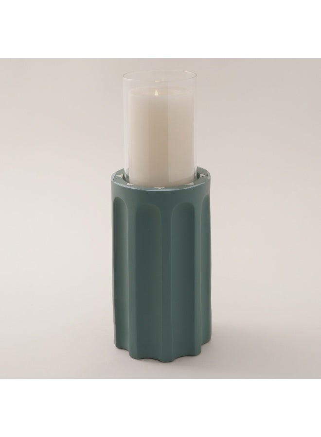 Homez Ceramic Candle Holder Taibah Collection, Green 15*10*10Cm - Image 2