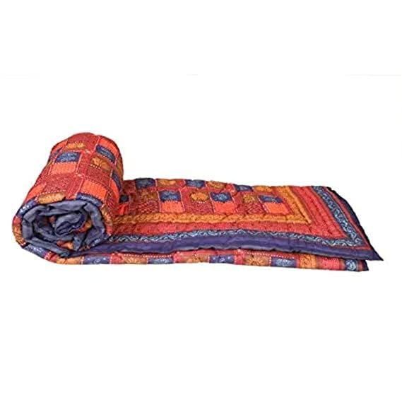 DEILYVERY Traditional Famous Jaipuri Beautiful Print Jaipuri RajaiRazaiQuilt Single Bed QuiltComforterAc QuiltAc Comforter Lightweight Dabu Multi Single Dabu - Image 3