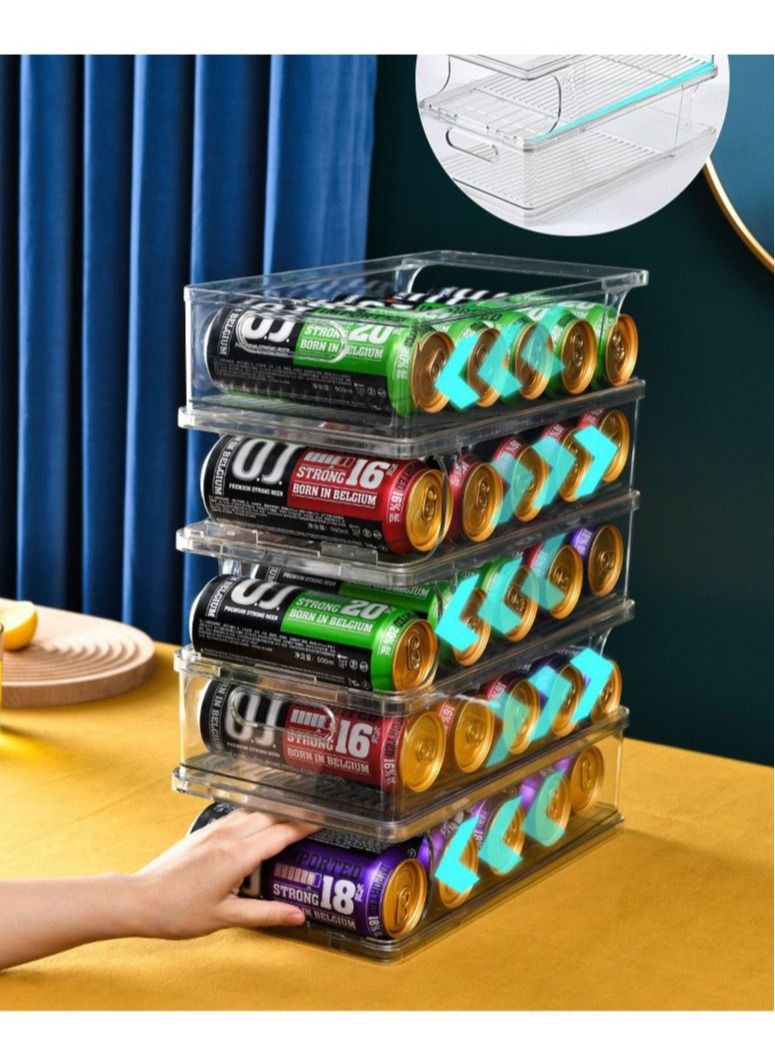 DARIYAH Double-Layer Transparent Soda Cola Refrigerator Can storage box rolling beverage rack XQ-026 - Image 5