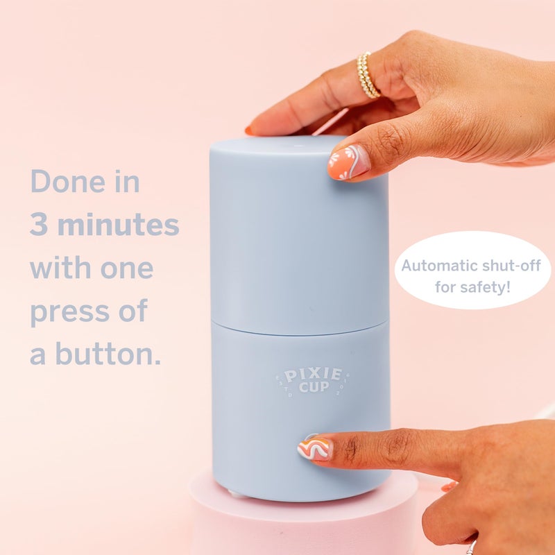 Pixie Cup Pixie Menstrual Cup & Disc Steamer Sterilizer 2.0 - Kills 99.9% of Germs with Cleaner Steam - Wash Your Period Cup in 3 Minutes! - The Most Asked for Sensor On-Off Button & Must Have Cylinder Shape - Image 4