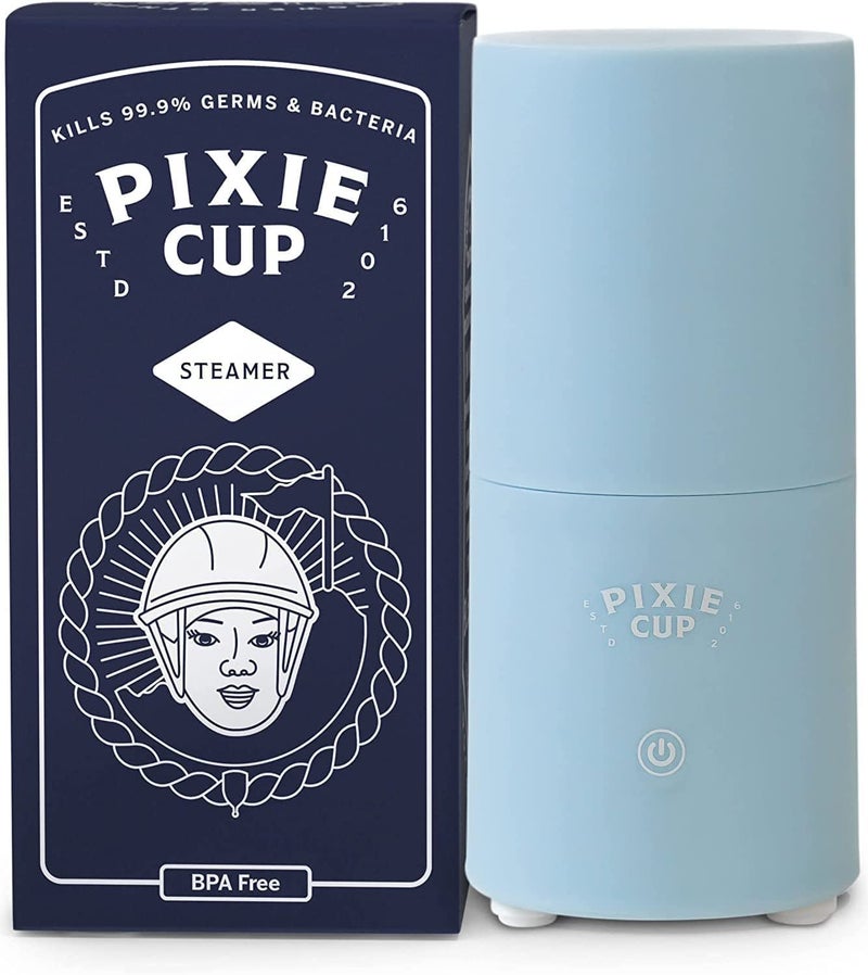 Pixie Cup Pixie Menstrual Cup & Disc Steamer Sterilizer 2.0 - Kills 99.9% of Germs with Cleaner Steam - Wash Your Period Cup in 3 Minutes! - The Most Asked for Sensor On-Off Button & Must Have Cylinder Shape - Image 1