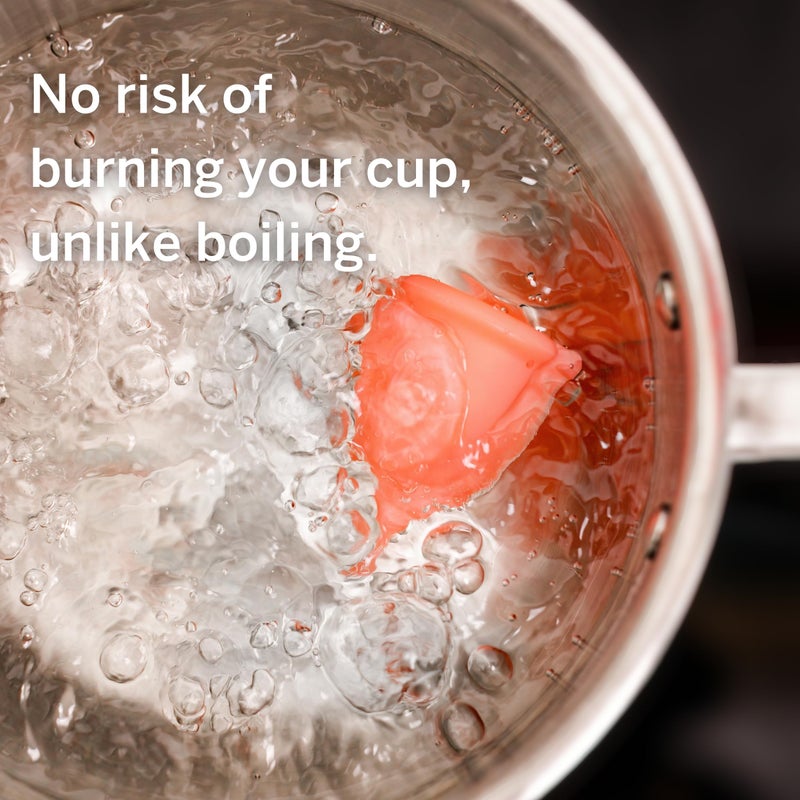 Pixie Cup Pixie Menstrual Cup & Disc Steamer Sterilizer 2.0 - Kills 99.9% of Germs with Cleaner Steam - Wash Your Period Cup in 3 Minutes! - The Most Asked for Sensor On-Off Button & Must Have Cylinder Shape - Image 5