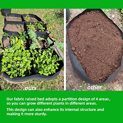 CJGQ Fabric Raised Garden Beds Outdoor, 2X2 Ft 4 Grids Plant Grow Bags,Vegetables Planter Raised Bed for Growing Potatoes Flowers, Square Plant Growing Container Bags for Outdoor Indoor - Image 2
