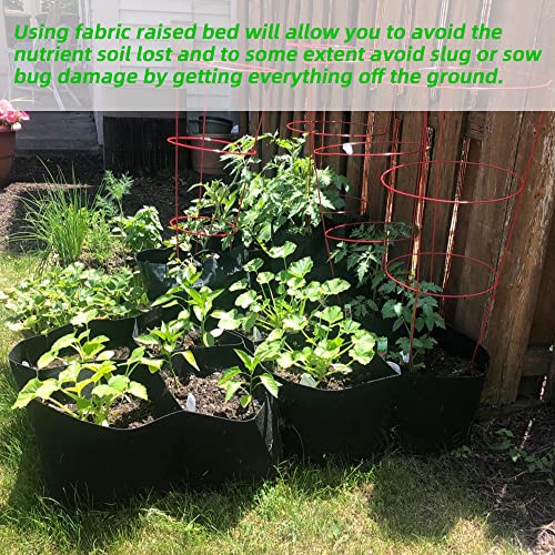 CJGQ Fabric Raised Garden Beds Outdoor, 2X2 Ft 4 Grids Plant Grow Bags,Vegetables Planter Raised Bed for Growing Potatoes Flowers, Square Plant Growing Container Bags for Outdoor Indoor - Image 4
