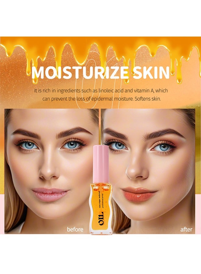 سكر سام زيت الشفاه ، ملمع شفاه مرطب بزيت الشفاه بالعسل برائحة العسل الاستوائية ، تركيبة عالية اللمعان غير لزجة للشفاه الجافة ، # 05 فراولة - Image 4