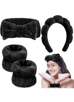 WSICSE WSICSE Spa Headband for Face Washing, Skincare Headbands and Wrist Washband Set Soft Makeup Headband for Skin Care, Makeup Removal Face Wash Headband for Teen Girl Gifts  - Image 1