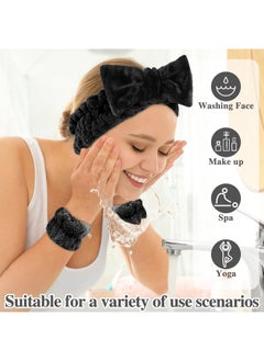 WSICSE WSICSE Spa Headband for Face Washing, Skincare Headbands and Wrist Washband Set Soft Makeup Headband for Skin Care, Makeup Removal Face Wash Headband for Teen Girl Gifts  - Image 4