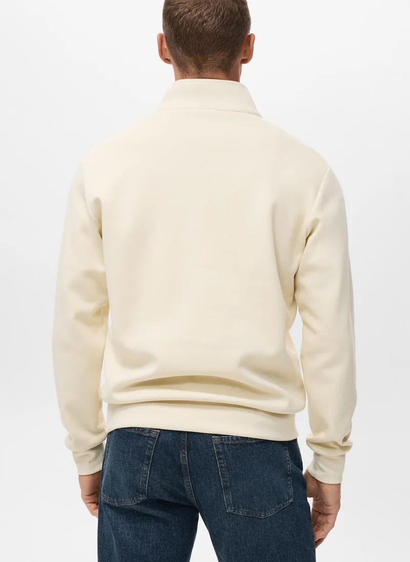 Mango Man Regular-fit cotton sweatshirt with zip