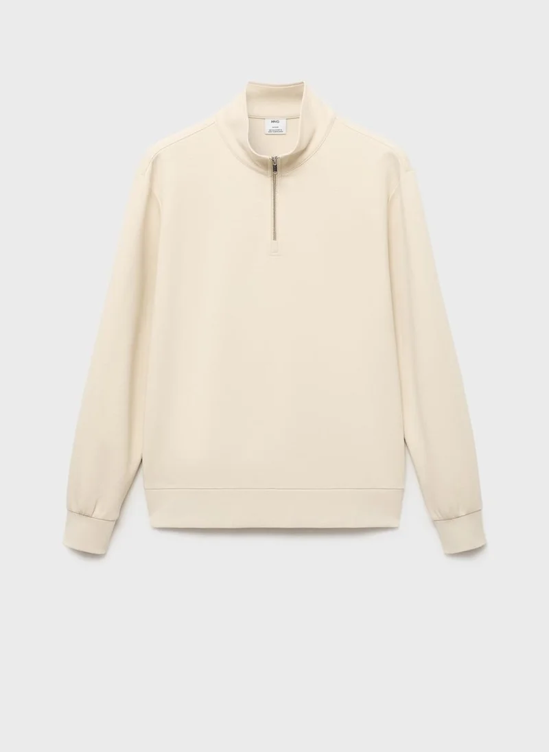 Mango Man Regular-fit cotton sweatshirt with zip
