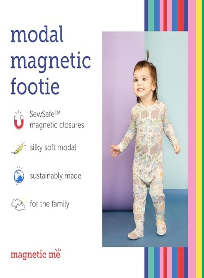Magnetic Me بيجامة نوم للبنات من ماغنيتيك مي، مصنوعة من مودال ناعم، مزودة بإغلاق مغناطيسي سريع، نومر با با باي، وردي 3-6 أشهر - Image 2