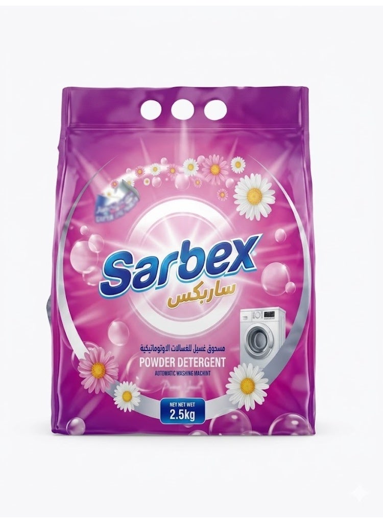 Sarbex Automatic Laundry Detergent Powder with Turkish Excellence Capsule Technology 2.5 Kilo - Image 2