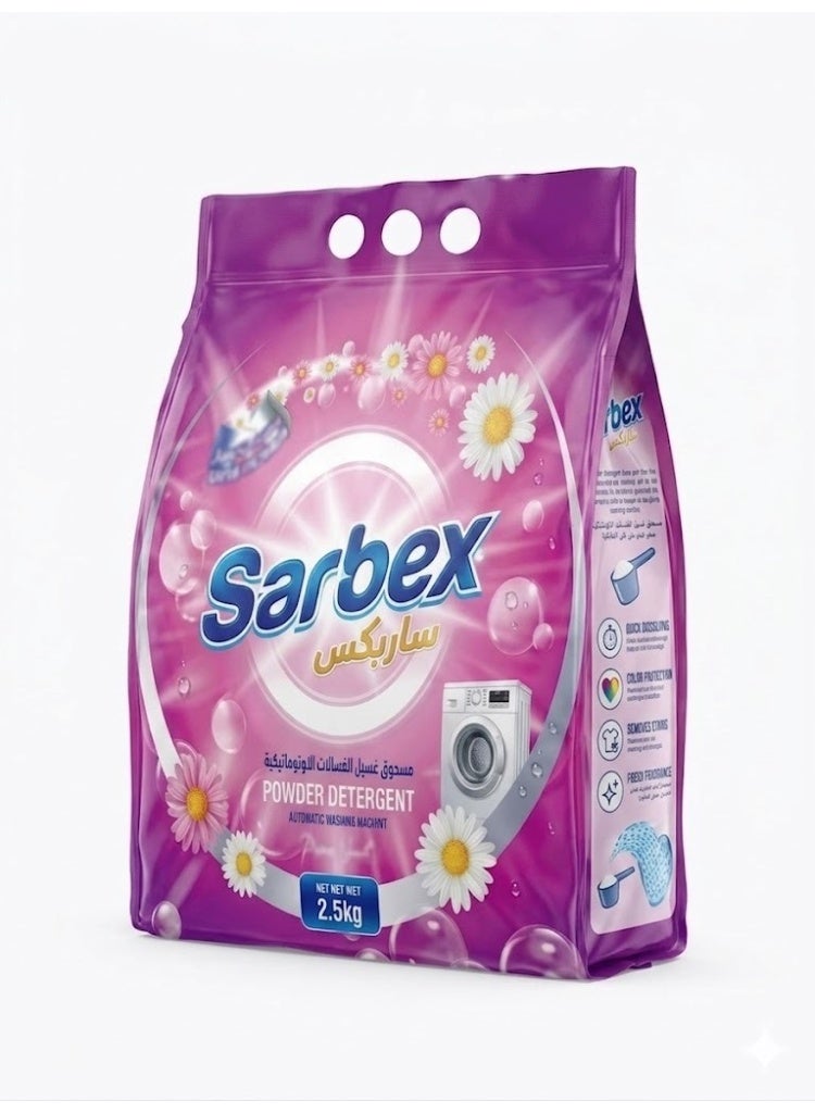 Sarbex Automatic Laundry Detergent Powder with Turkish Excellence Capsule Technology 2.5 Kilo - Image 5