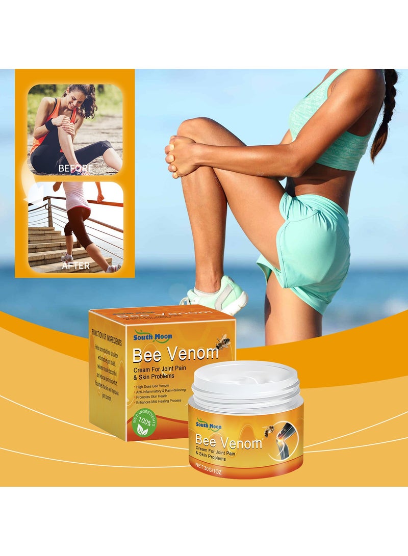ساوث مون 3-Pack Natural Organic Bee Venom Joint Repair Cream, Relieve Muscle And Joint Pain 30g*3 - Image 2