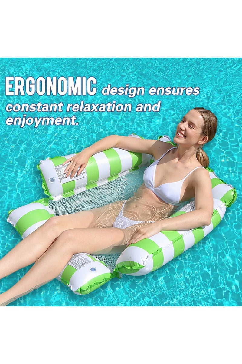 Inflatable pool float Practical, versatile design: hammock, chair, or floating bed Equipped with a strong net for optimal stability and comfort Lightweight and easy to carry, ideal for the pool, beach, or lake Designed to provide maximum comfort and relaxation during your summer adventures! - Image 3