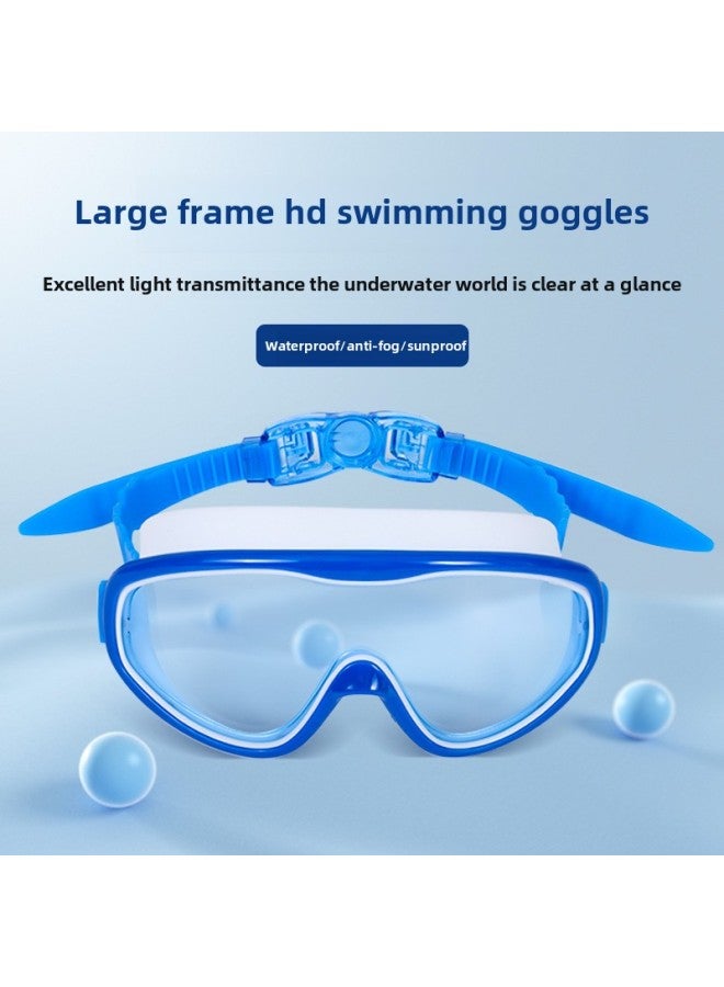 Generic HD Children's Swimming Goggles Big Frame Swimming Glasses Boys And Girls Professional Diving Goggles Swimming Cap Set Equipment Waterproof Anti-fog-Color:Red And Black - Image 3