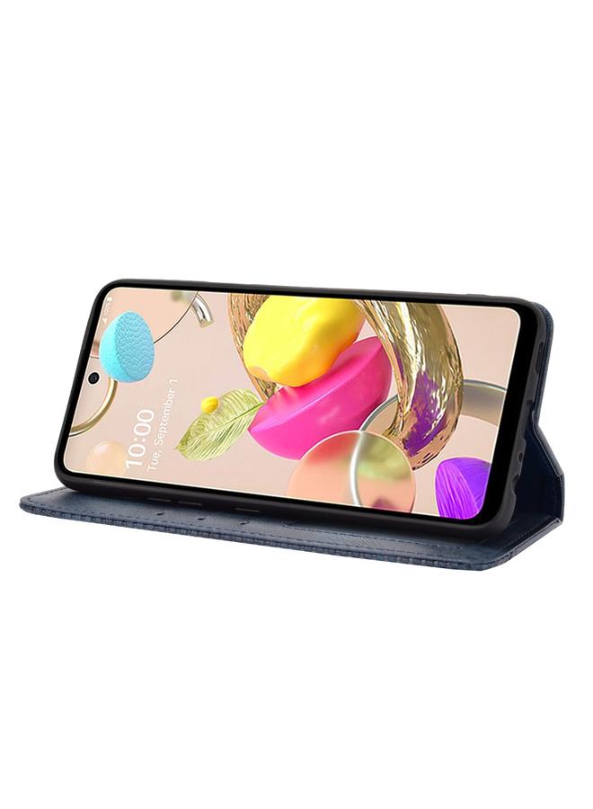 اس-توب جراب لهاتف LG K42 بمشبك مغناطيسي بتصميم حصان مجنون بتصميم كلاسيكي، جراب جلدي أفقي قلاب، مع حامل وفتحات للبطاقات وإطار للصور - Image 4