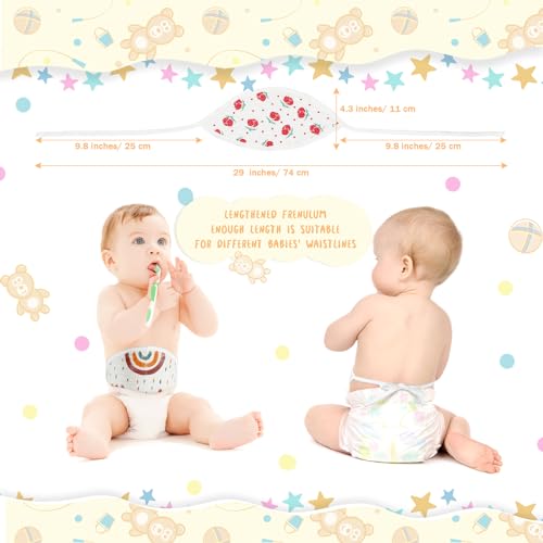 Vabean 8 Pcs Baby Newborn Infant Belly Wrap Adjustable Muslin Comfort Cotton Umbilical Cord Cover Band Infant Umbilical Cord Belly Band Baby Binder Navel Belt for Boy Girl Gifts 012 Months - Image 3