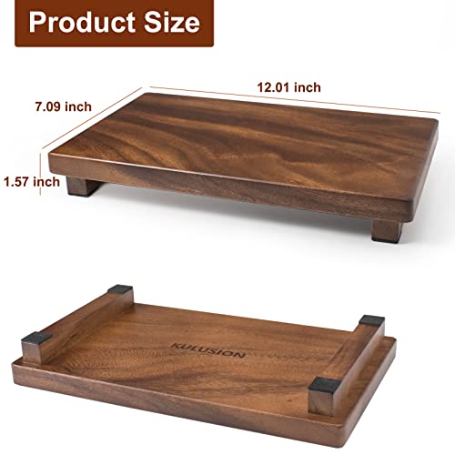 kulusion Wood Riser For Display Walnut Wood Pedestal Stand, farmhouse decor Soap Tray, Displays Your Plant Bottles Candles for Your Home Kitchen (Large, 12 x 7.1 x1.57Inch) - Image 3