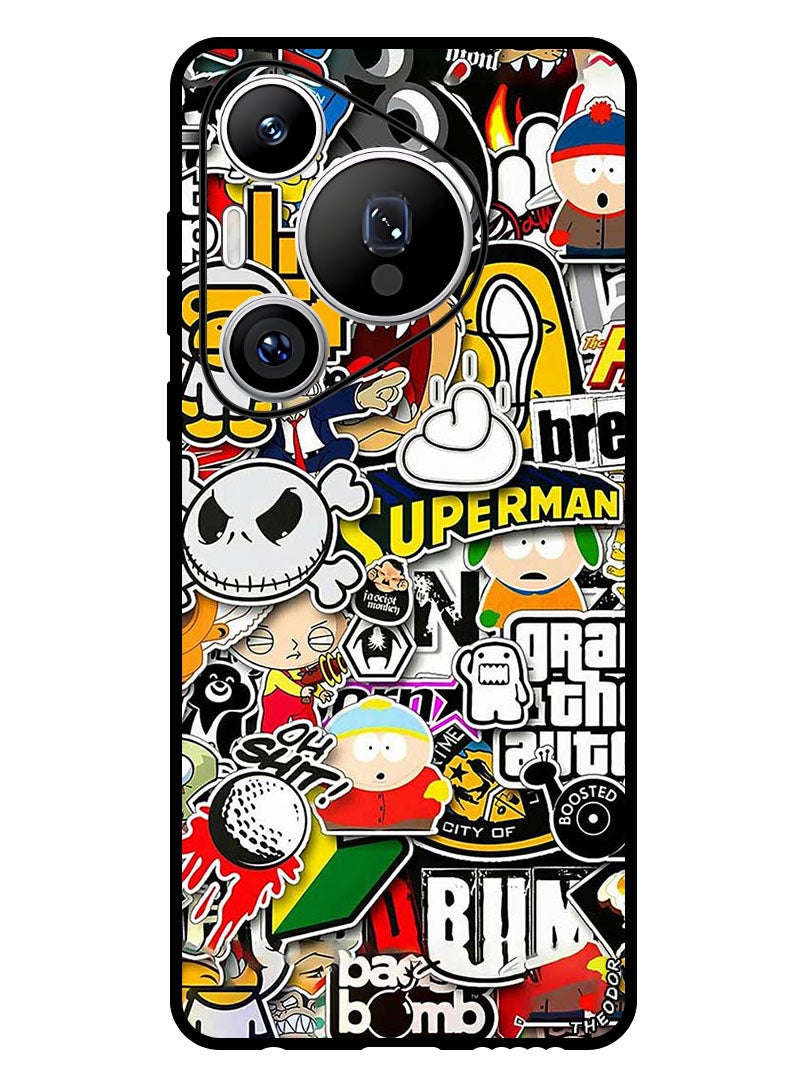 Theodor Protective Case Anti Scratch Shock Proof Bumper Cover For Huawei Pura 70 Pro superhero tags - Image 1