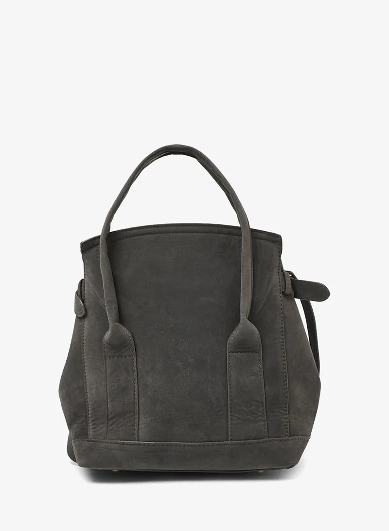 Styli Grey Microsuede Handbag