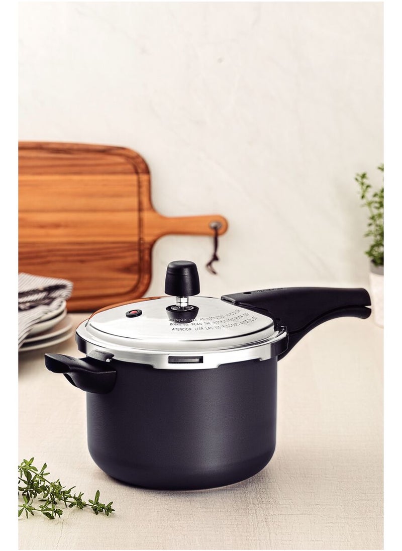 TRAMONTINA Vancouver 20cm  4.5L Graphite Aluminum Pressure Cooker with Interior and Exterior Starflon Max PFOA Free Nonstick Coating  - Image 3