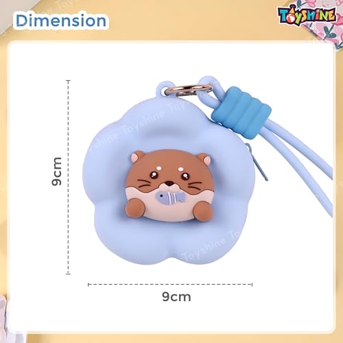 Toyshine Cute Dog Design Stylish EVA Handy Pouch Cum Silicone Purse Mini Portable Size, Easy to Clean with Durable Metal Zipper, Integrated Strap for Girls Kids, Blue - Image 5
