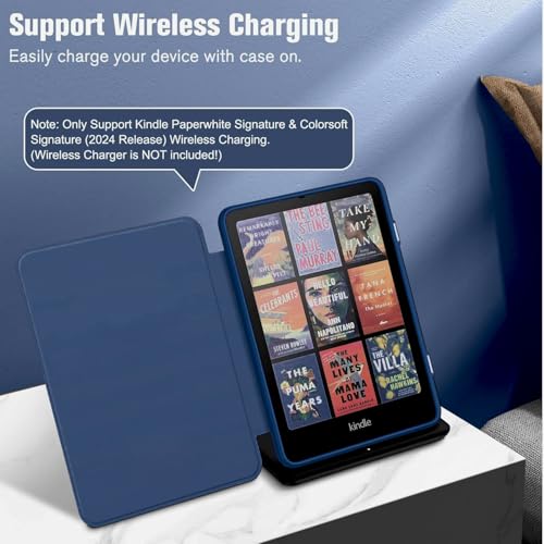MOCA Case for 7 Inch Kindle Paperwhite 12th Gen 2024 and Signature Edition, Slim Shockproof Clear Back Cover, Auto Sleep/Wake Protective Case (Hibiscus) - Image 5
