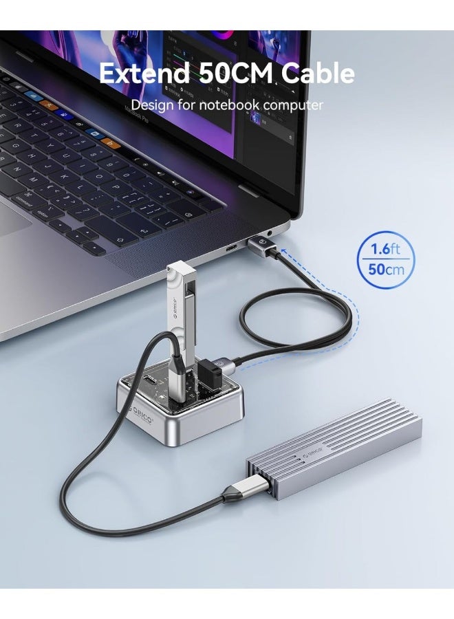 ORICO 10Gbps USB-C Hub, 4-Port Zinc Alloy USB 3.2 Splitter with 2 USB-A & 2 USB-C Ports, High-Speed Data Extender for Laptops, PCs, Desktops, and More - Image 5