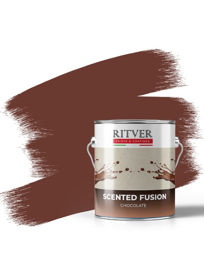 ريتفر طلاء جدران مستحلب برائحة الشوكولاتة من ريتفر، مثالي للتشطيبات الداخلية، برائحة الشوكولاتة، 3.6 لتر، بني غامق، شفافية عالية، لمسة نهائية غير لامعة - Image 2