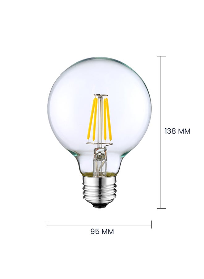 MODI مصباح LED كهرماني D222 A60 8W E27 | تصميم خيوط عتيق | أبيض دافئ | زاوية شعاع 360° | مصباح زجاجي زخرفي غير قابل للتعتيم | - Image 3