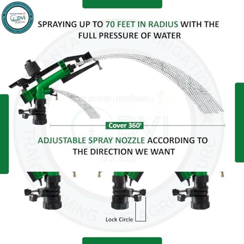 DVI 40G 1.25" Inch PVC Raingun for Irrigation, Dust Supression & Watering Sprinkler in Agriculture and Garden, Ideal Use for Bigger Crops Likes Sugarcane, Oats, Maize, Tea. (1.25" INCH PVC RAINGUN) - Image 4