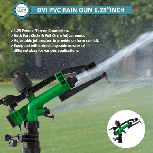 DVI 40G 1.25" Inch PVC Raingun for Irrigation, Dust Supression & Watering Sprinkler in Agriculture and Garden, Ideal Use for Bigger Crops Likes Sugarcane, Oats, Maize, Tea. (1.25" INCH PVC RAINGUN) - Image 2