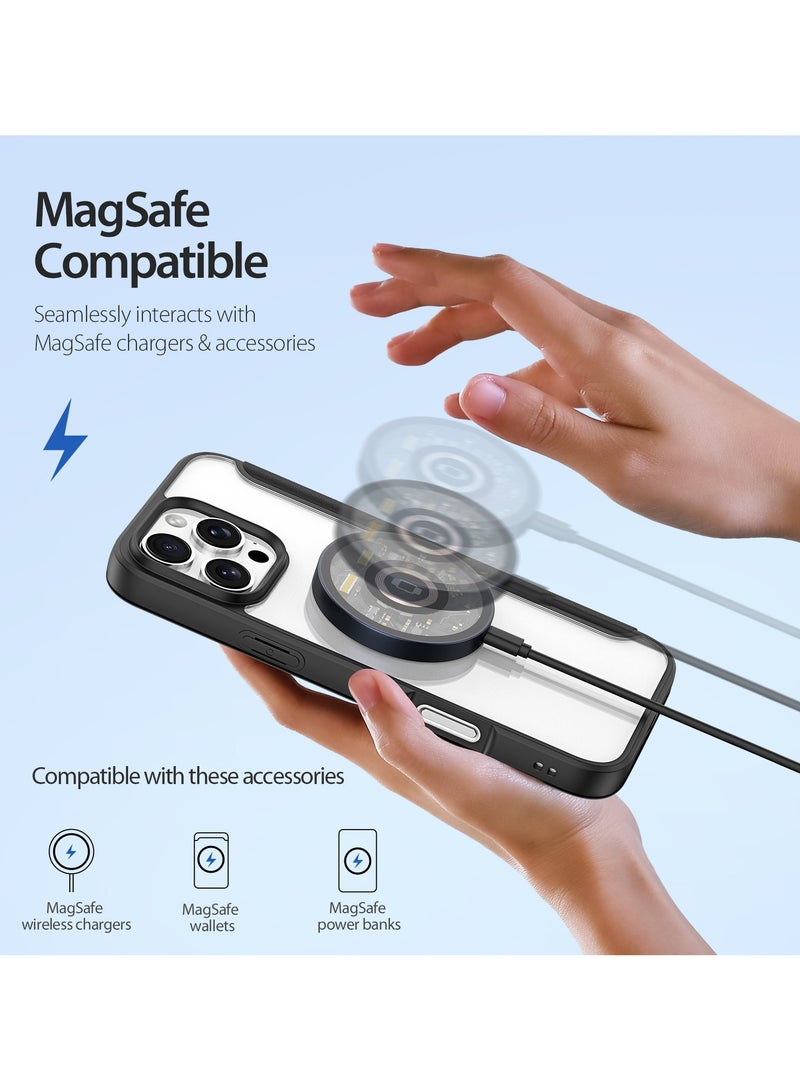 DUX DUCIS SKIN X Pro Case Anti-Yellowing Clear [Hard PC Back & Soft TPU Bumper] Magnetic Wireless Charging Flip Cover Shockproof Protective Phone Case Cover compatible with IPhone 16 Pro  (Black) - Image 3