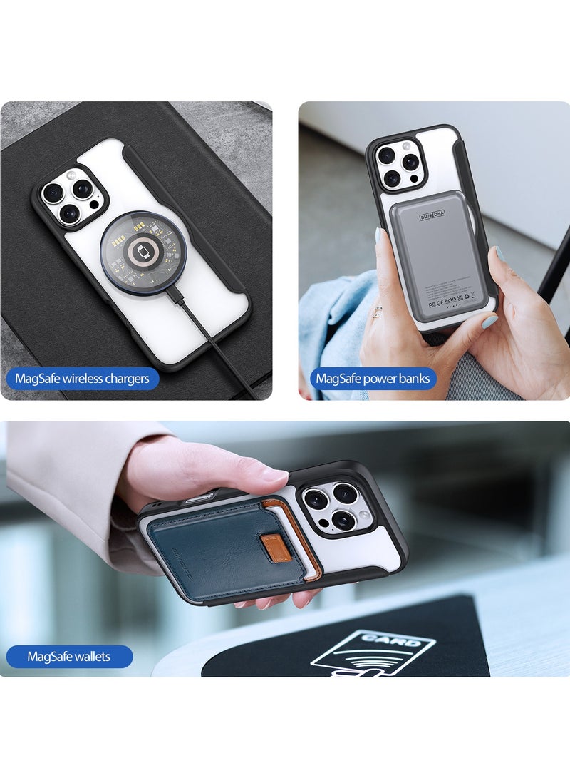 DUX DUCIS SKIN X Pro Case Anti-Yellowing Clear [Hard PC Back & Soft TPU Bumper] Magnetic Wireless Charging Flip Cover Shockproof Protective Phone Case Cover compatible with IPhone 16 Pro  (Black) - Image 5
