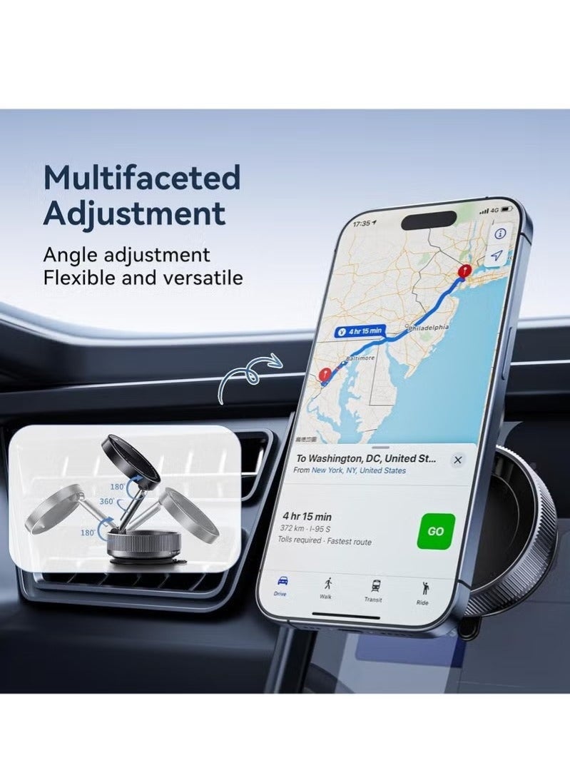 مجسيف حامل هاتف مغناطيسي شفط فراغي، حامل هاتف مغناطيسي للسيارة، حامل هاتف سيارة شفط قابل للتعديل بزاوية 360 درجة للسيارة/الأسطح الملساء/السفر/الصالة الرياضية - Image 3