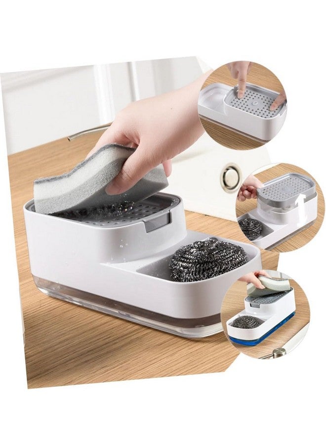 Zollyss Soap Dispenser for Kitchen with Sponge Holder, Hollow Design, Durable & Smooth Body, Rust Proof, 2 in 1 Liquid Soap Dispenser, Sink Dish Washing Soap Dispenser Set - Image 4