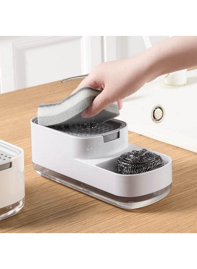 Zollyss Soap Dispenser for Kitchen with Sponge Holder, Hollow Design, Durable & Smooth Body, Rust Proof, 2 in 1 Liquid Soap Dispenser, Sink Dish Washing Soap Dispenser Set - Image 1