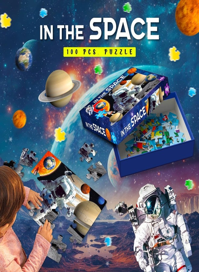 BRIJBASI Jigsaw Puzzles for Kids and Childrens – Realistic Illustration Challenging Brain Booster Gifts, Fun and Creative Fun Game - Ages 5+ (100 Pcs) (Space) - Image 2