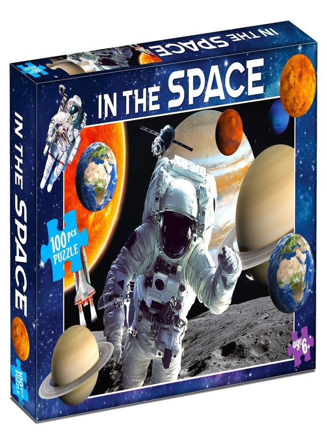 BRIJBASI Jigsaw Puzzles for Kids and Childrens – Realistic Illustration Challenging Brain Booster Gifts, Fun and Creative Fun Game - Ages 5+ (100 Pcs) (Space) - Image 1