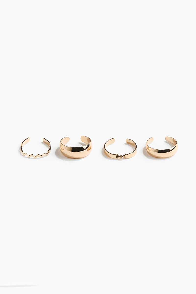 4-pack metal toe rings