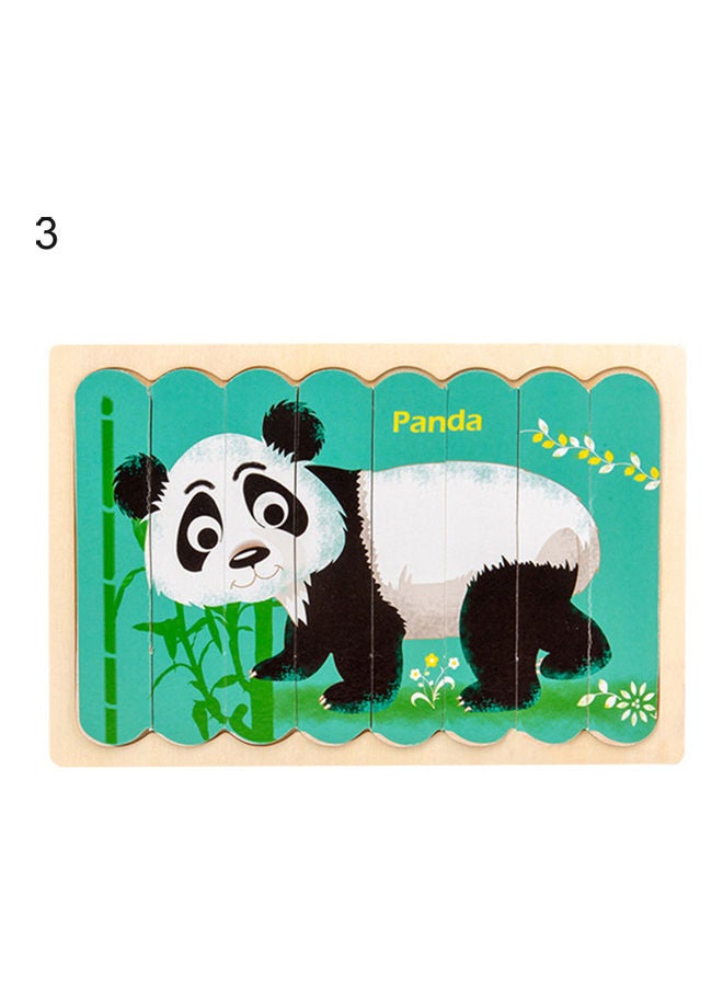 Panda Themed Wooden Double-Sided Puzzle