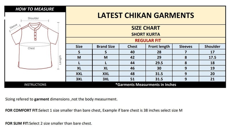 LATEST CHIKAN Men's Cotton Regular Casual Short Kurta Half Sleeves - SK-LJ-BL-40 - Image 4