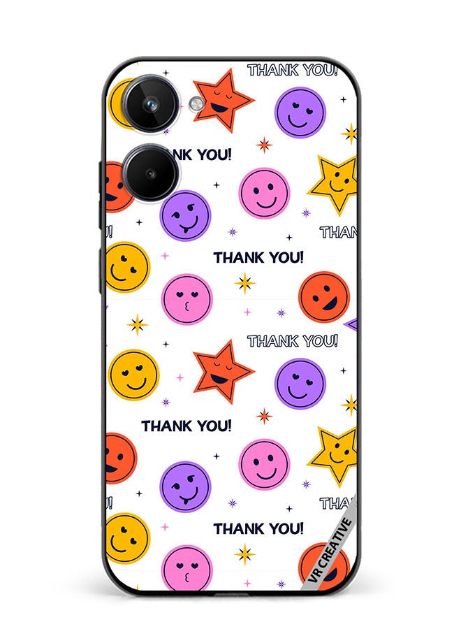 VR CREATIVE Protective Case Cover For Realme 10 Thank You Seamless Design Multicolour - Image 1