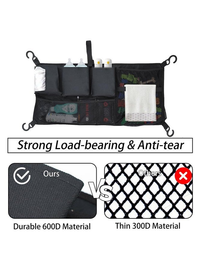 Abnaok Stroller Wagon Cargo Net, Abnaok Wagon Accessories Organizer Compatible with WONDERFOLD W-Series Models, Large Capacity Mesh Cargo Storage Bag with Sorting Pockets Compatible with Keenz Wagon - Image 5