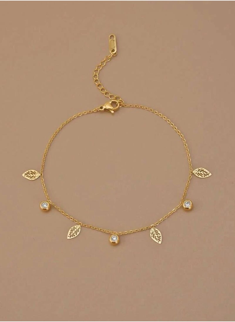 Jewelry 4You - Stainless Steel Gold Plated Anklet - Image 1