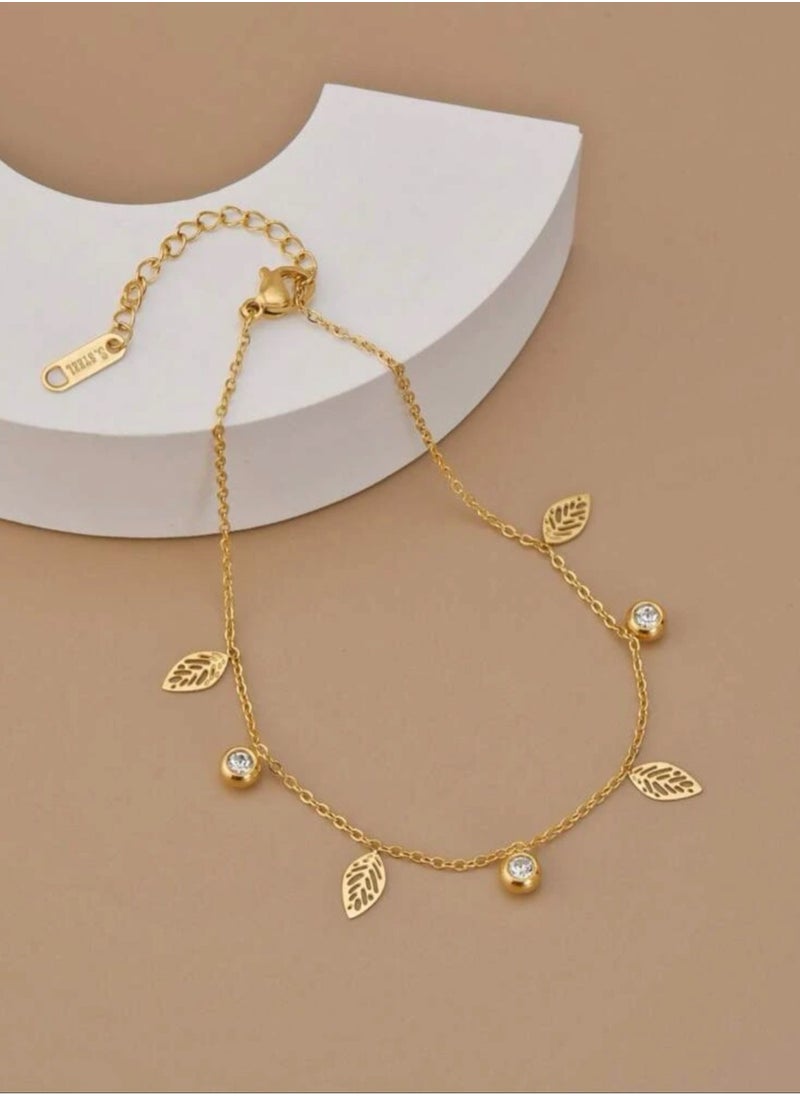 Jewelry 4You - Stainless Steel Gold Plated Anklet - Image 1
