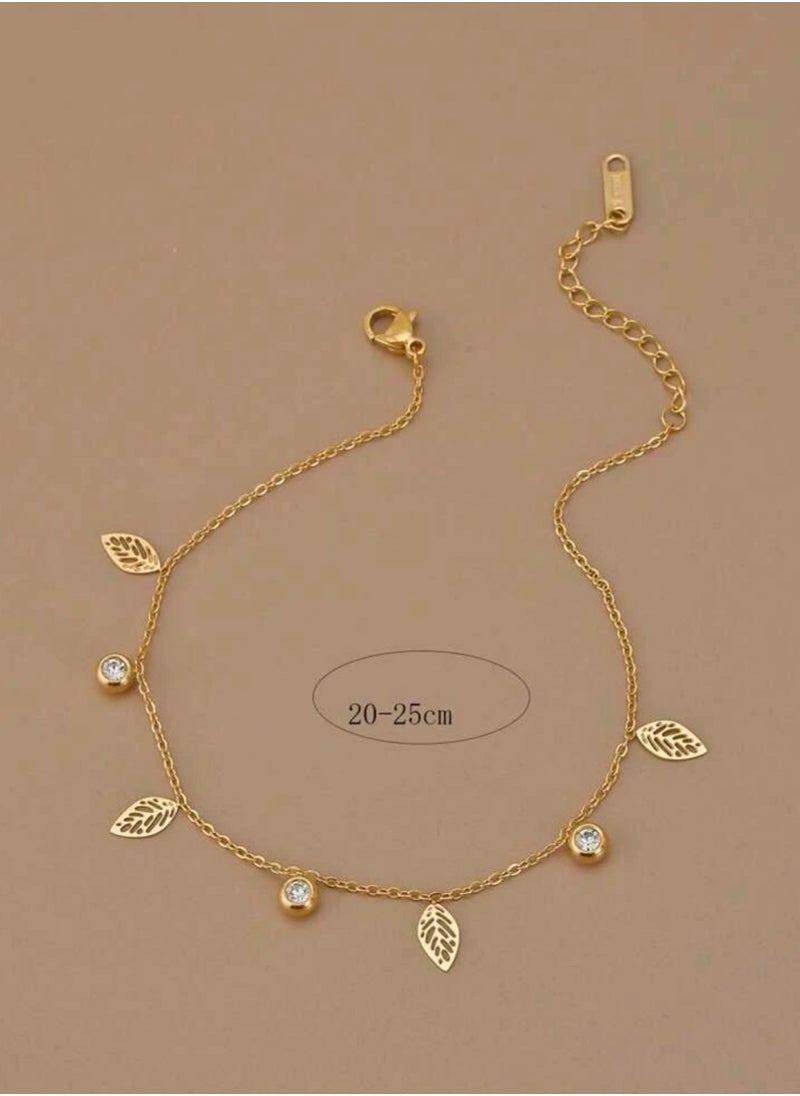 Jewelry 4You - Stainless Steel Gold Plated Anklet - Image 1