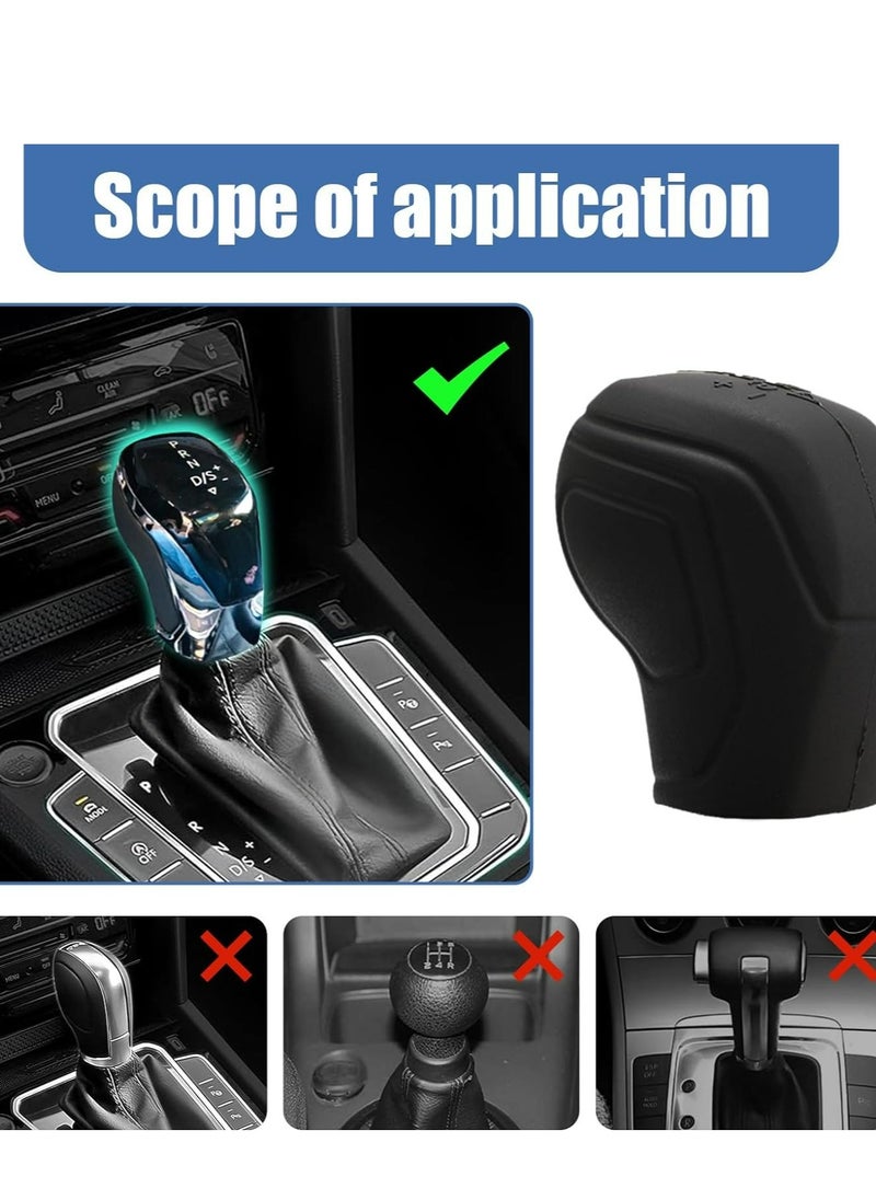 Generic 2PCS Car Gear Shift Knob Cover, Elastic Silicone Car Automatic Shift Protect Accessories, Anti-Slip Auto Knob Gear Stick Protector, Car Decoration for Men Women (New, Black)  - Image 3